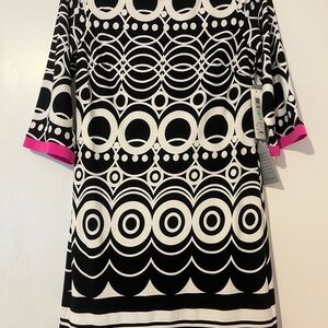 Eliza J Black and White Geometric Mini Dress